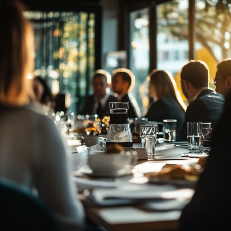 Geschäftsleute beim Business-Frühstück